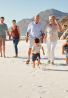 multigeneration family reunion beach